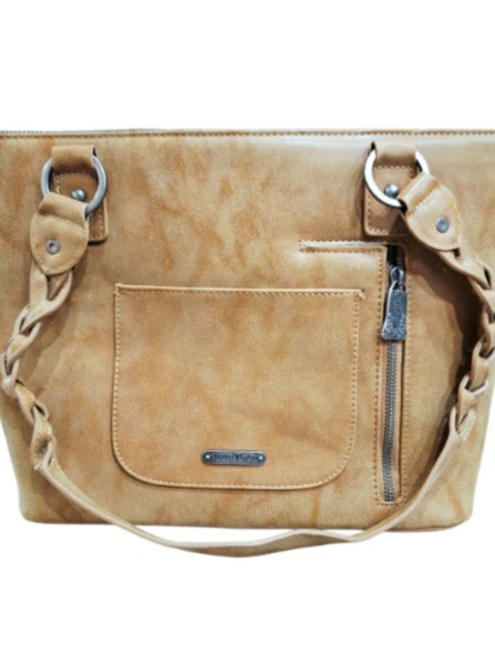 Women's Trinity Ranch Montana West Turquoise Khaki Hair On Bag - Picture 7 of 8